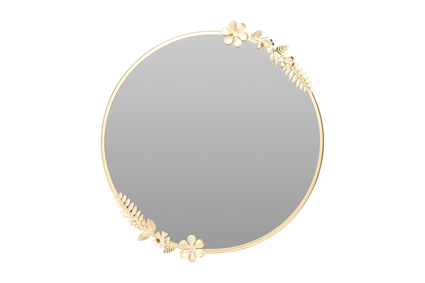 AAE324560 Зеркало круглое с цветами d40см золото