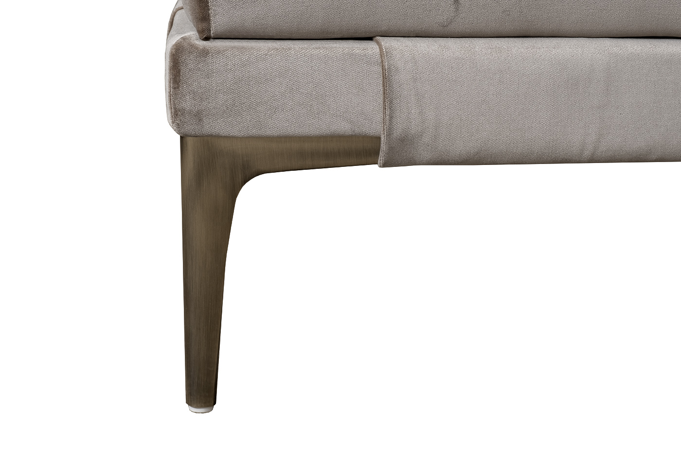Банкетка Prima на метал опорах бежевая Velvet BEG 40*160*40см