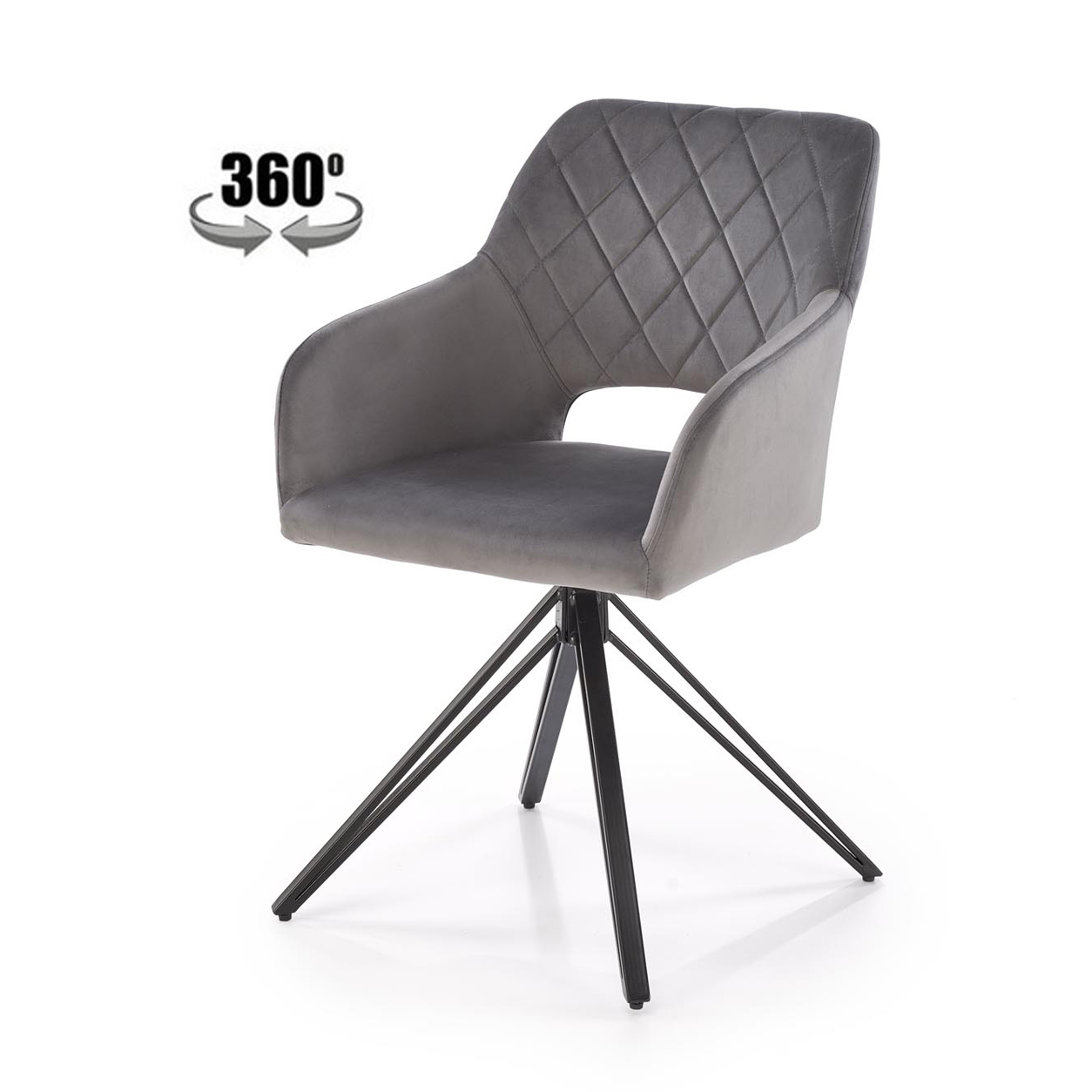 Стул K535 серый/черный, поворотный