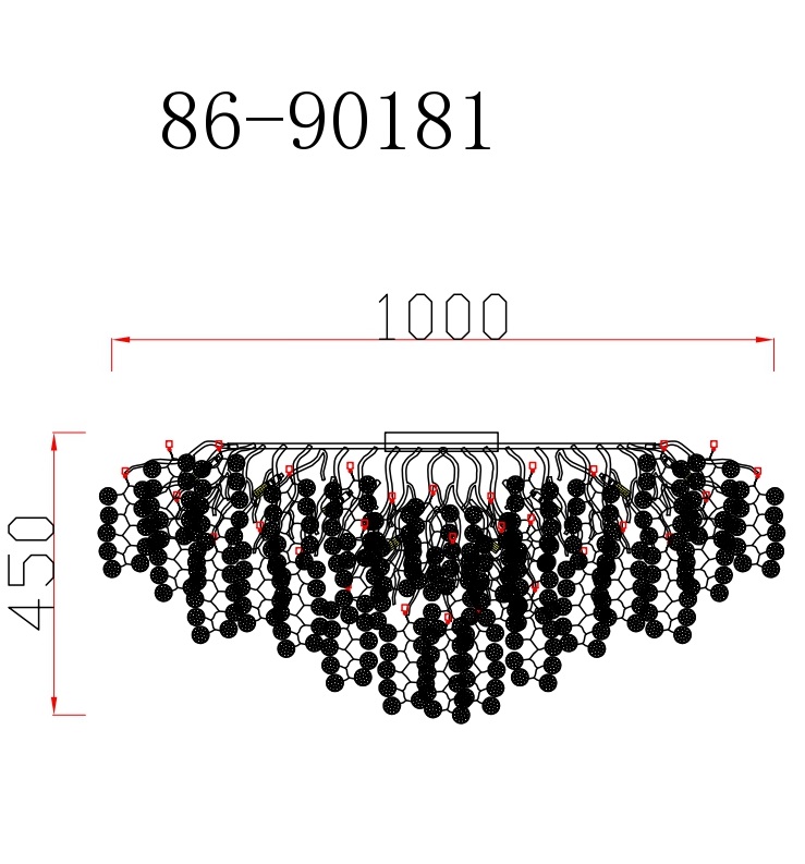86-90181 Люстра Тенера (Tenera) круглая золото d100*h40см