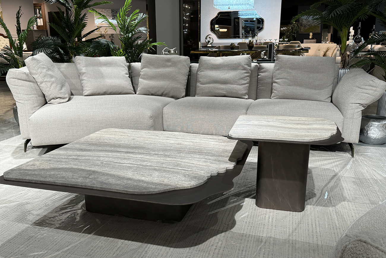 58DB-04056 Стол журнальный Травертин (Travertine) 60*60*48см