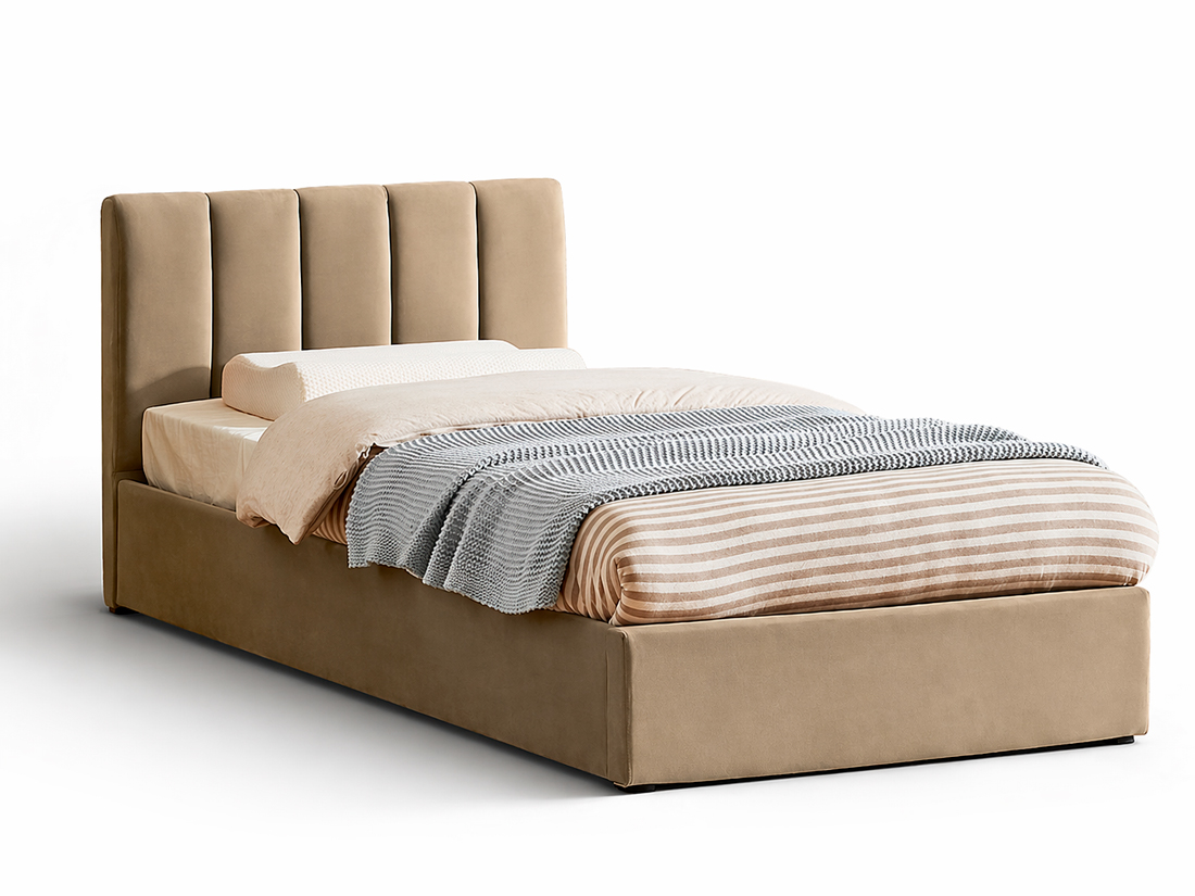 Кровать MONTREAL Velvet Bluvel 28 бежевый, 90/200