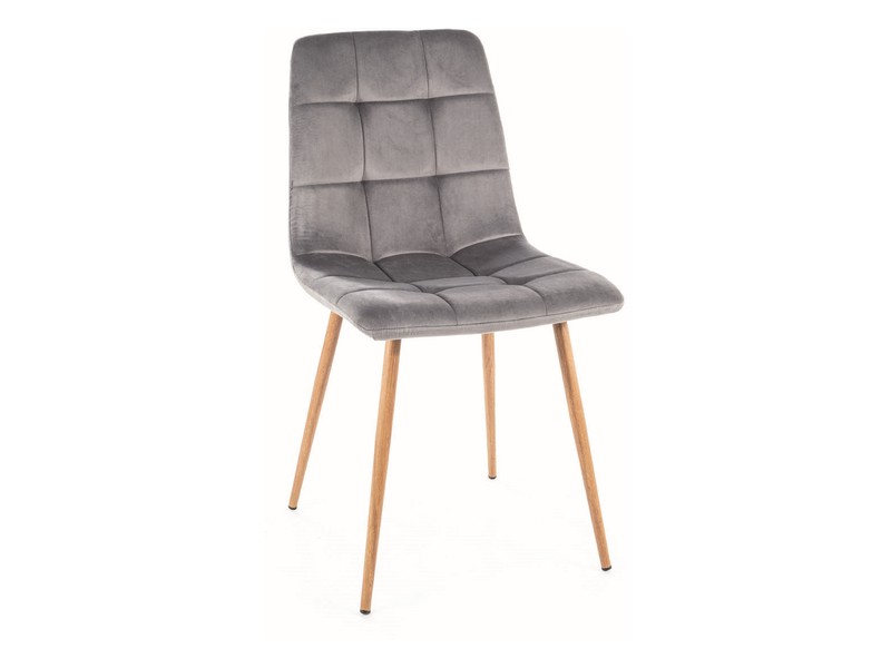 Стул MILA D Velvet Bluvel 14 серый/дуб
