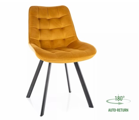 Стул MONTI Velvet Bluvel 68 карри/черный, поворотный