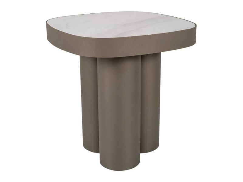 Стол журнальный STELLA C Ceramic белый Nature Cloud/медный 48/48