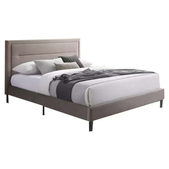 Кровать MALAGA Velvet Bluvel 40 (темно-бежевый/черный) 140/200