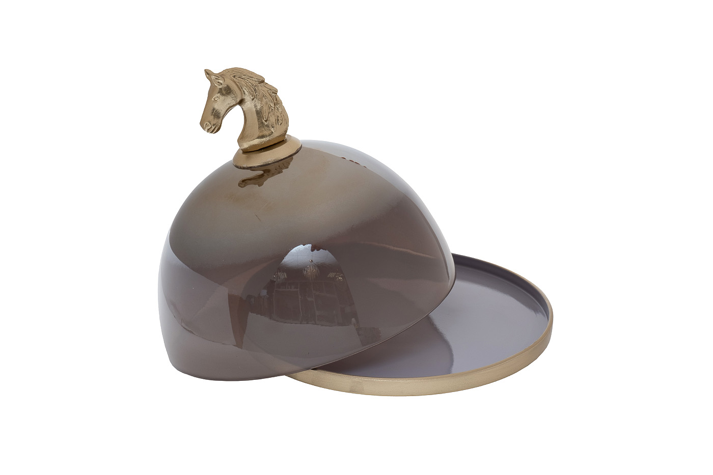69-22295 Блюдо с крышкой декоративное "Лошадь (Horse)" d26*Н25.5см