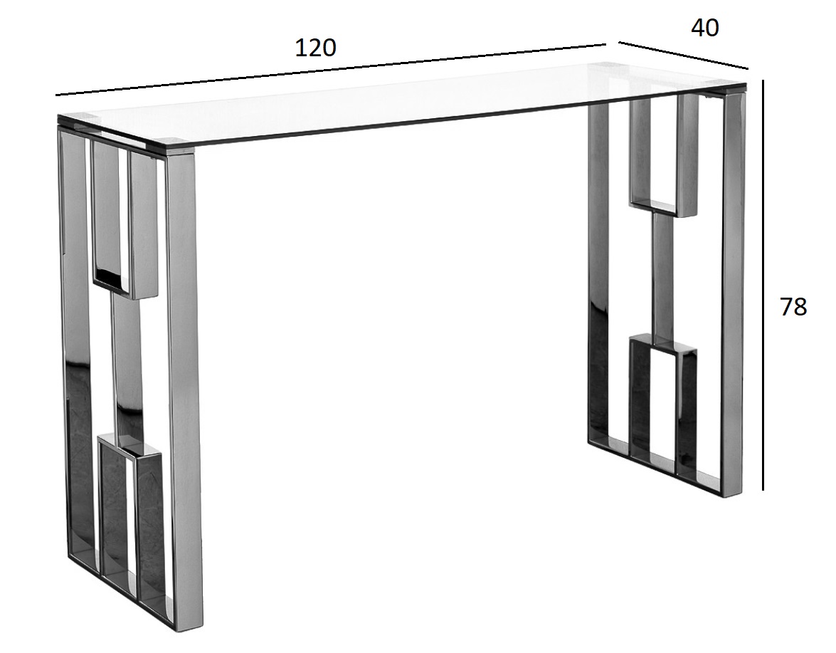 47ED-08201 Консоль прозр.стекло/золото 120*40*78см