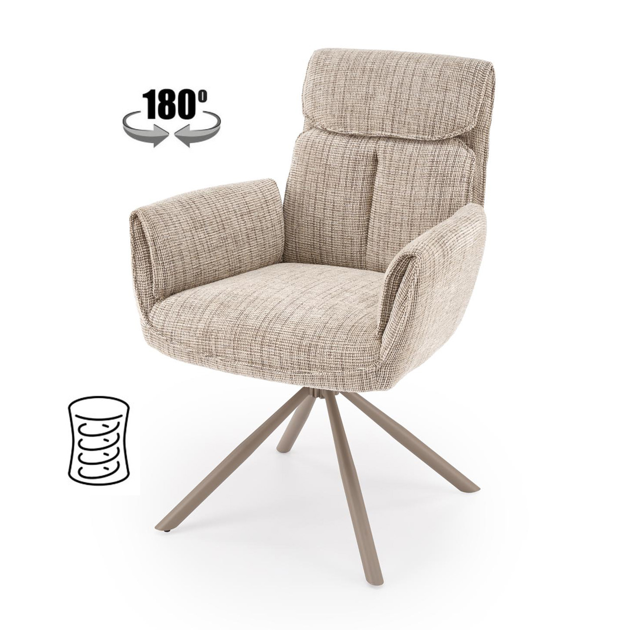 Стул K596 CS бежевый/кашемир, поворотный