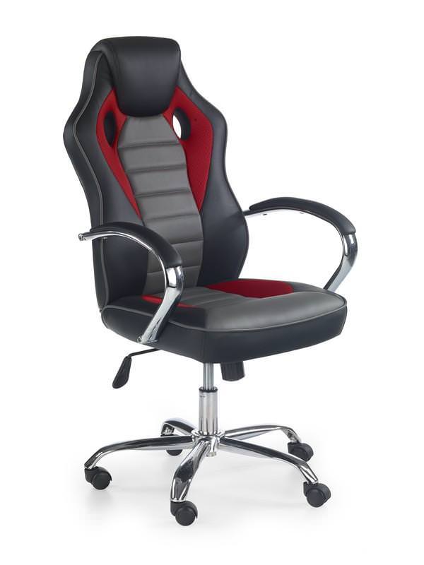 Кресло компьютерное SCROLL (черный/красный/серый)