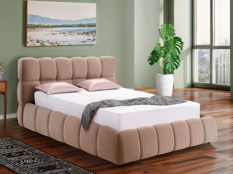 Кровать PARMA Velvet Bluvel 40 темно-бежевый 140/200