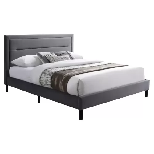 Кровать MALAGA Velvet Bluvel 14 (серый/черный) 160/200