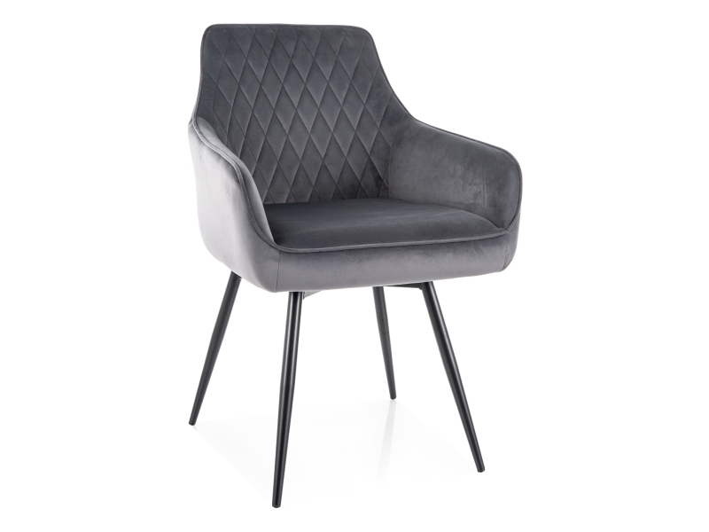Стул кухонный MARLO Velvet Bluvel 14 поворотный (серый/черный)