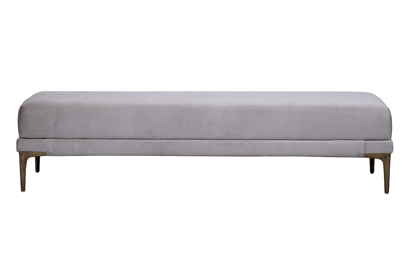 Банкетка Prima 160 на метал опорах серая Velvet SER 40*160*40см