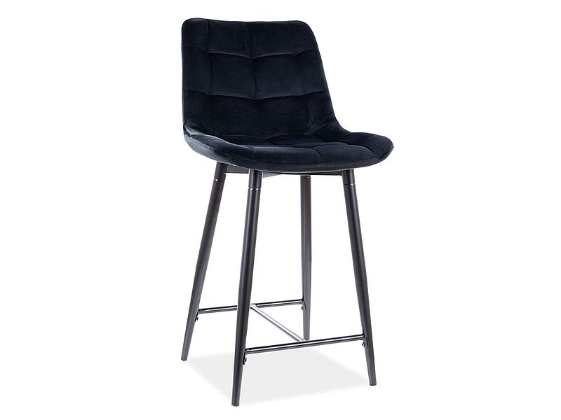 Стул барный CHIC H-2 Velvet Bluvel 19 черный/черный