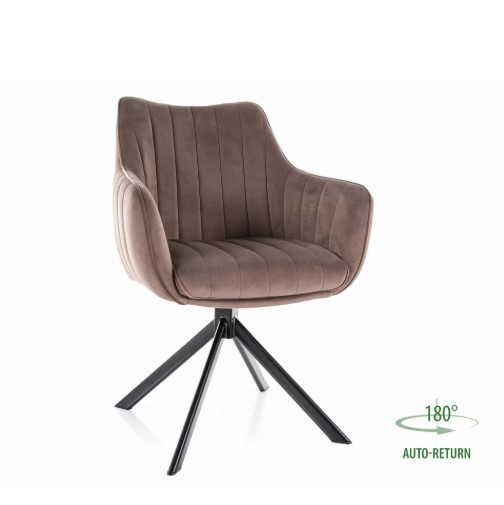 Стул AZALIA Velvet Bluvel 38 капучино/черный, поворотный