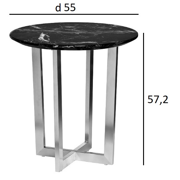 33FS-ET2029-BBS Стол журнальный Жемчужно-Белый (Pearl White) d55*57,2см