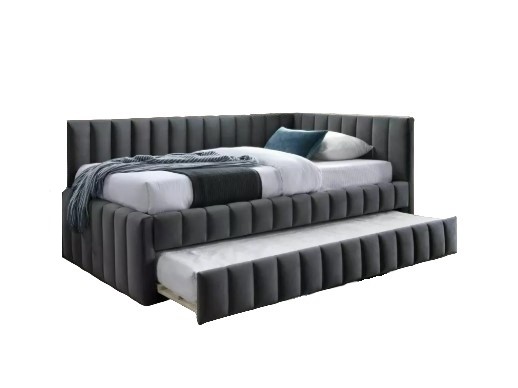 Кровать ALFIE Velvet Bluvel 14 (темно-серый) 120/200