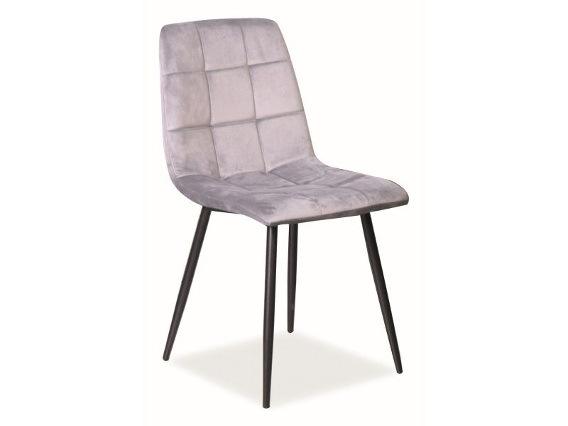 Стул MILA Velvet Bluvel 14 серый/черный мат