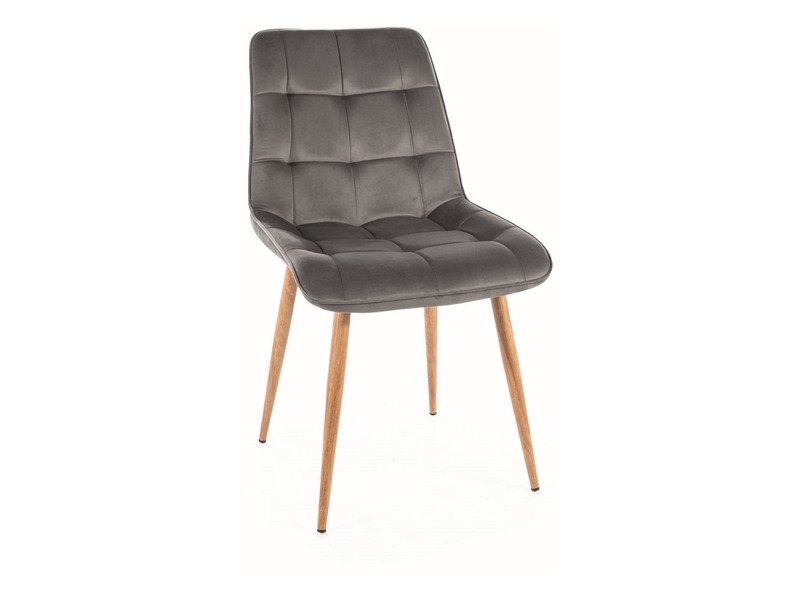 Стул CHIC D Velvet Bluvel 14 серый/дуб