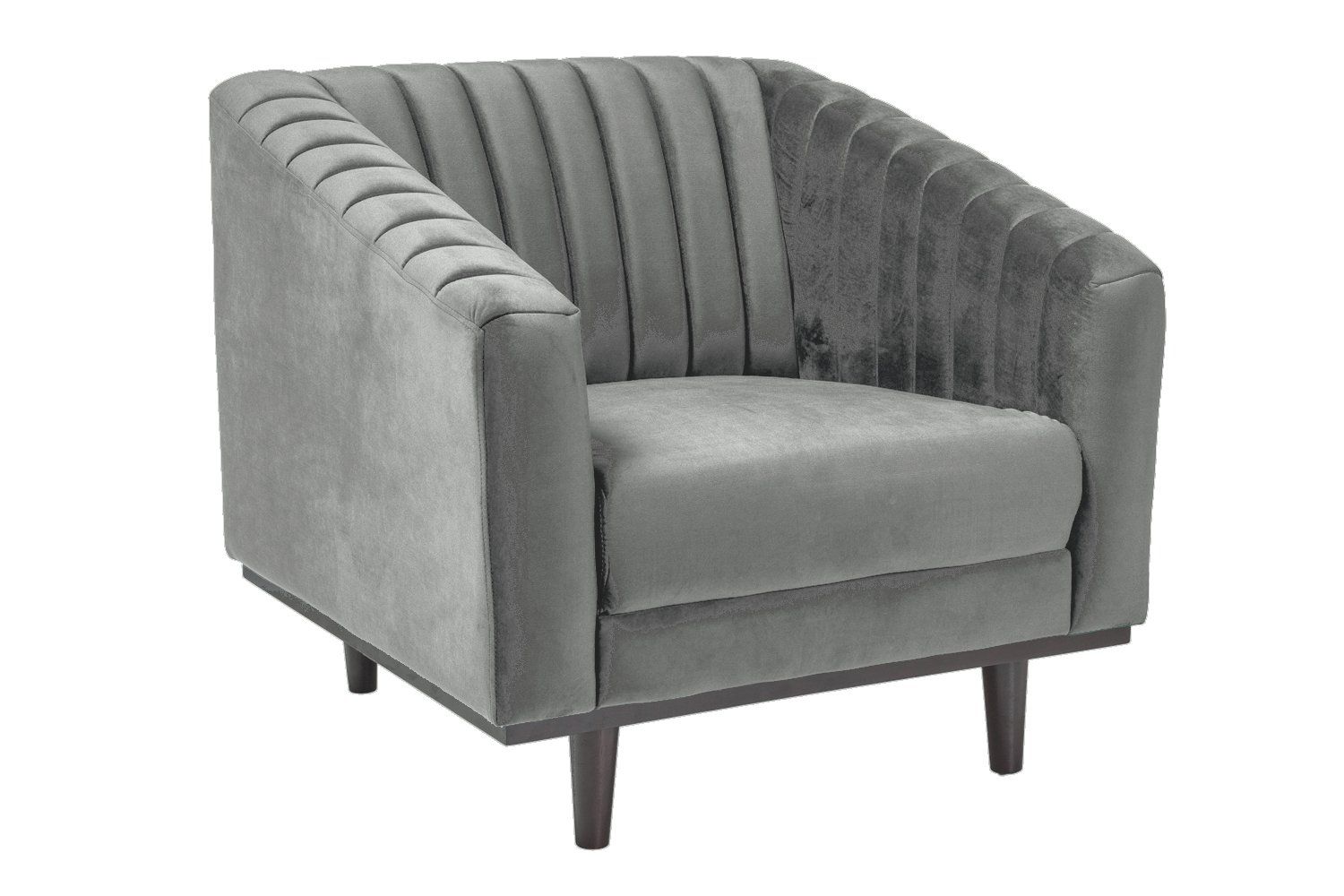Кресло ASPREY 1 Velvet Bluvel 14 серый/венге