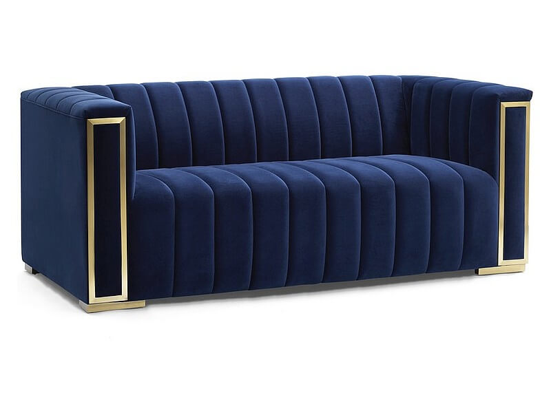 Диван VOGUE 2 VELVET (темно-синий/золотой)
