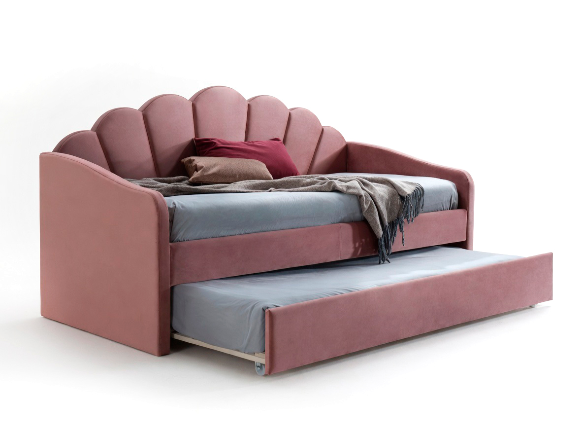 Кровать BELLA Velvet Bluvel 52 античный розовый 90/200