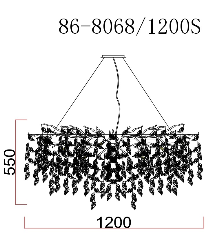 86-8068/1200S Люстра d.120*45 см, металл цвет хром