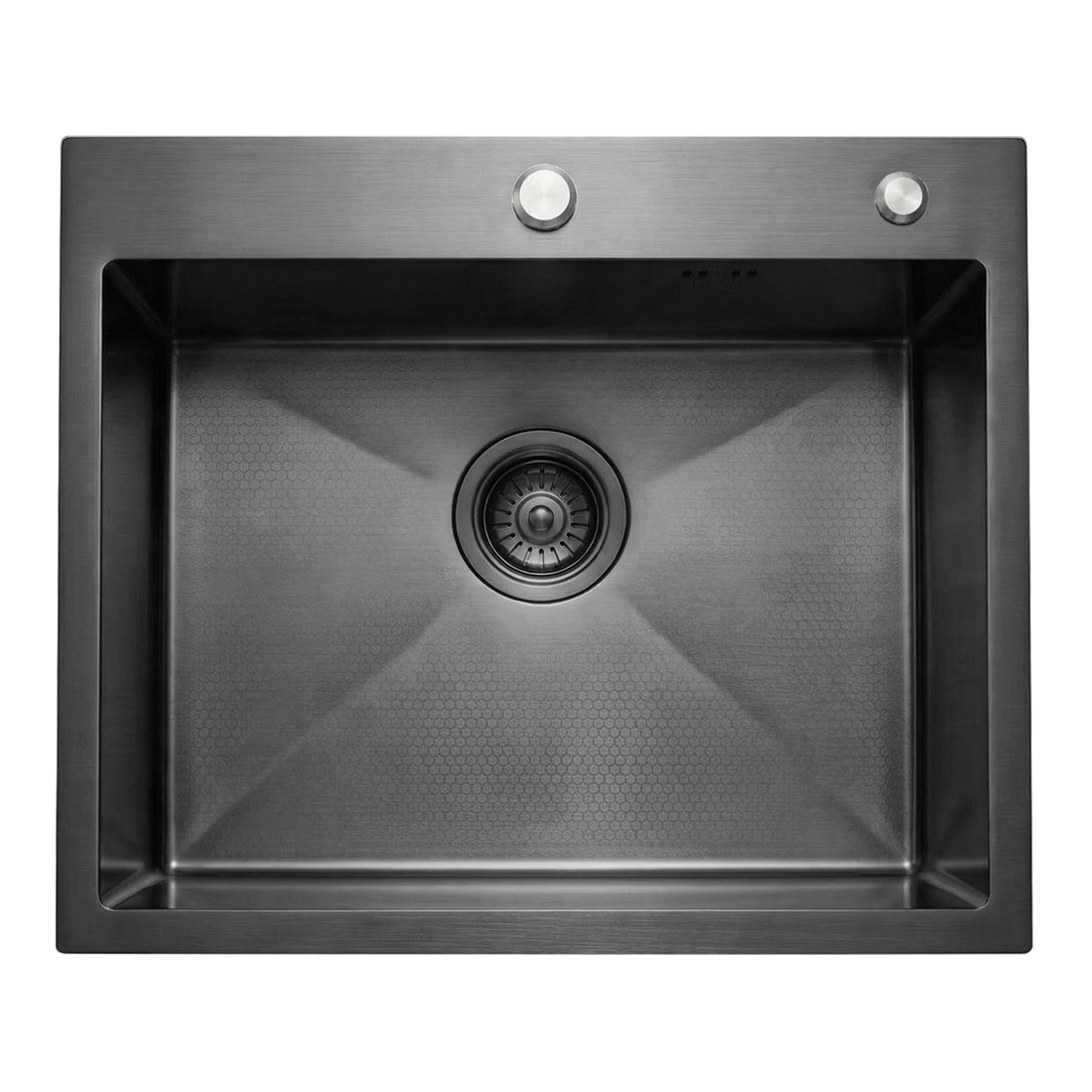 Кухонная мойка из нержавейки BLANTEK FS-5848HN Honeycomb Nano black ECO
