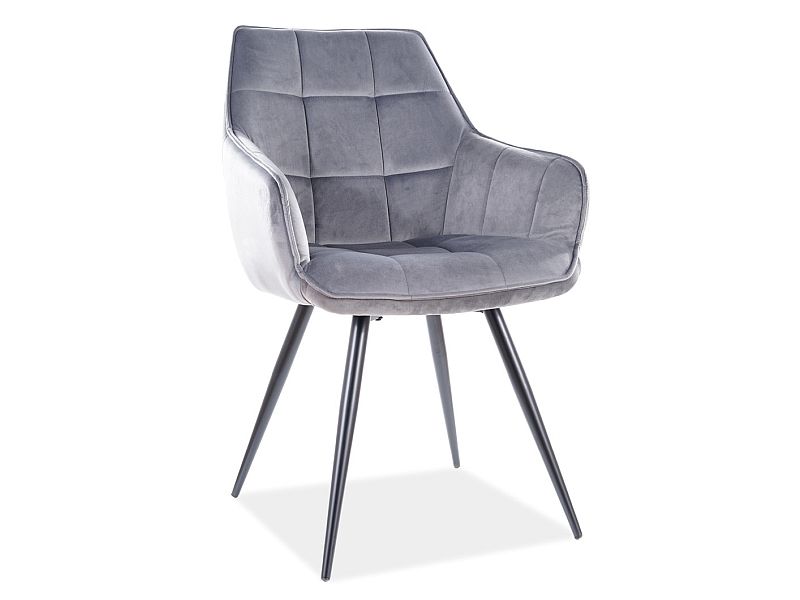 Стул LILIA Velvet Bluvel 14 серый/черный