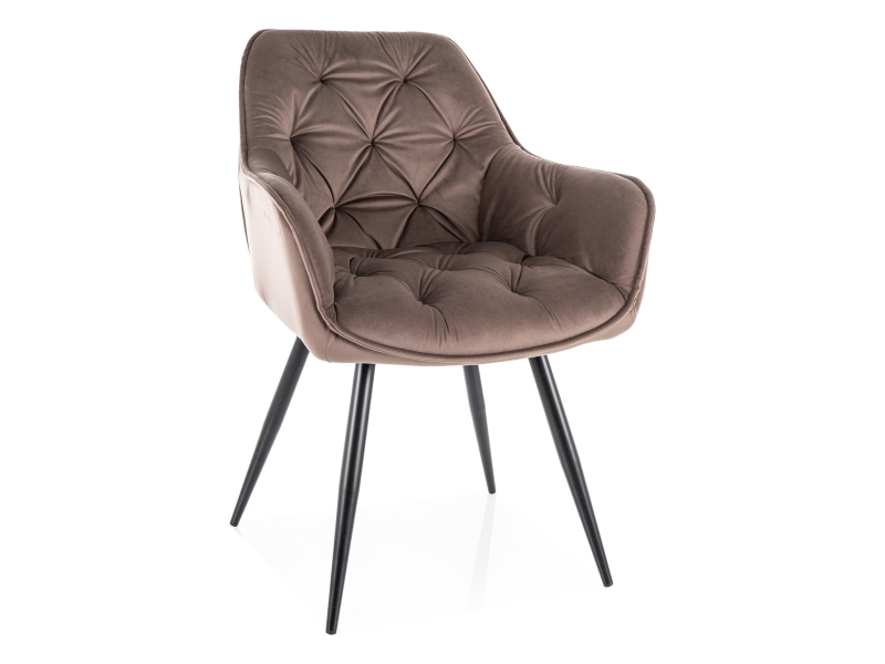 Стул CHERRY Velvet Bluvel 38 капучино/черный