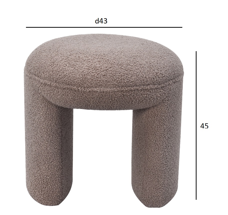 N-55800 Пуф TEDDY серый d43*45см