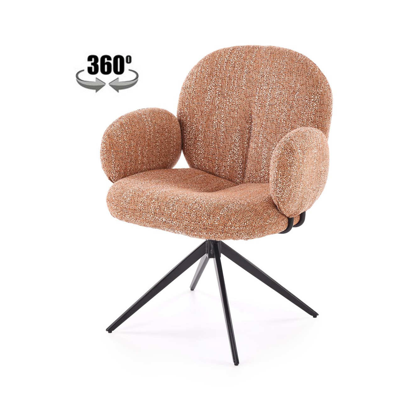 Стул K568 корица/черный, поворотный