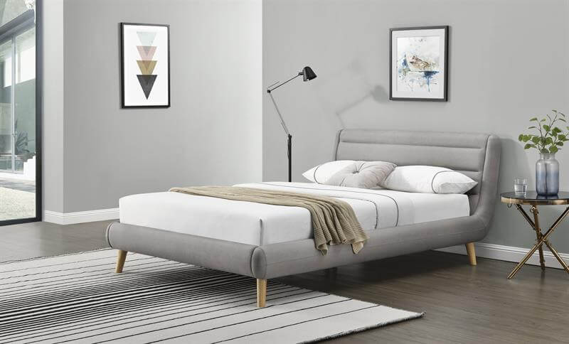Кровать ELANDA (светло-серый/натуральный) 180/200