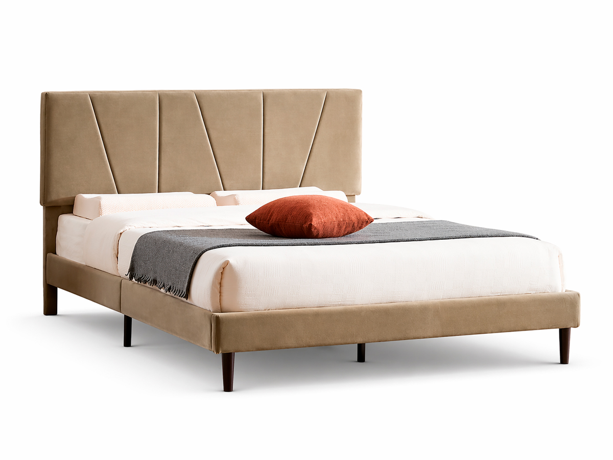Кровать SAVANA Velvet Bluvel 28 бежевый, 120/200