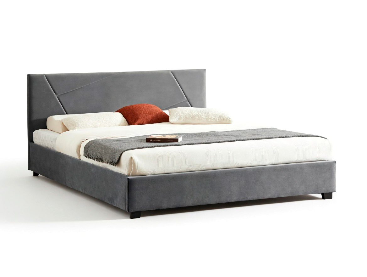 Кровать COLUMBIA Velvet tap. 192 серый, 160/200