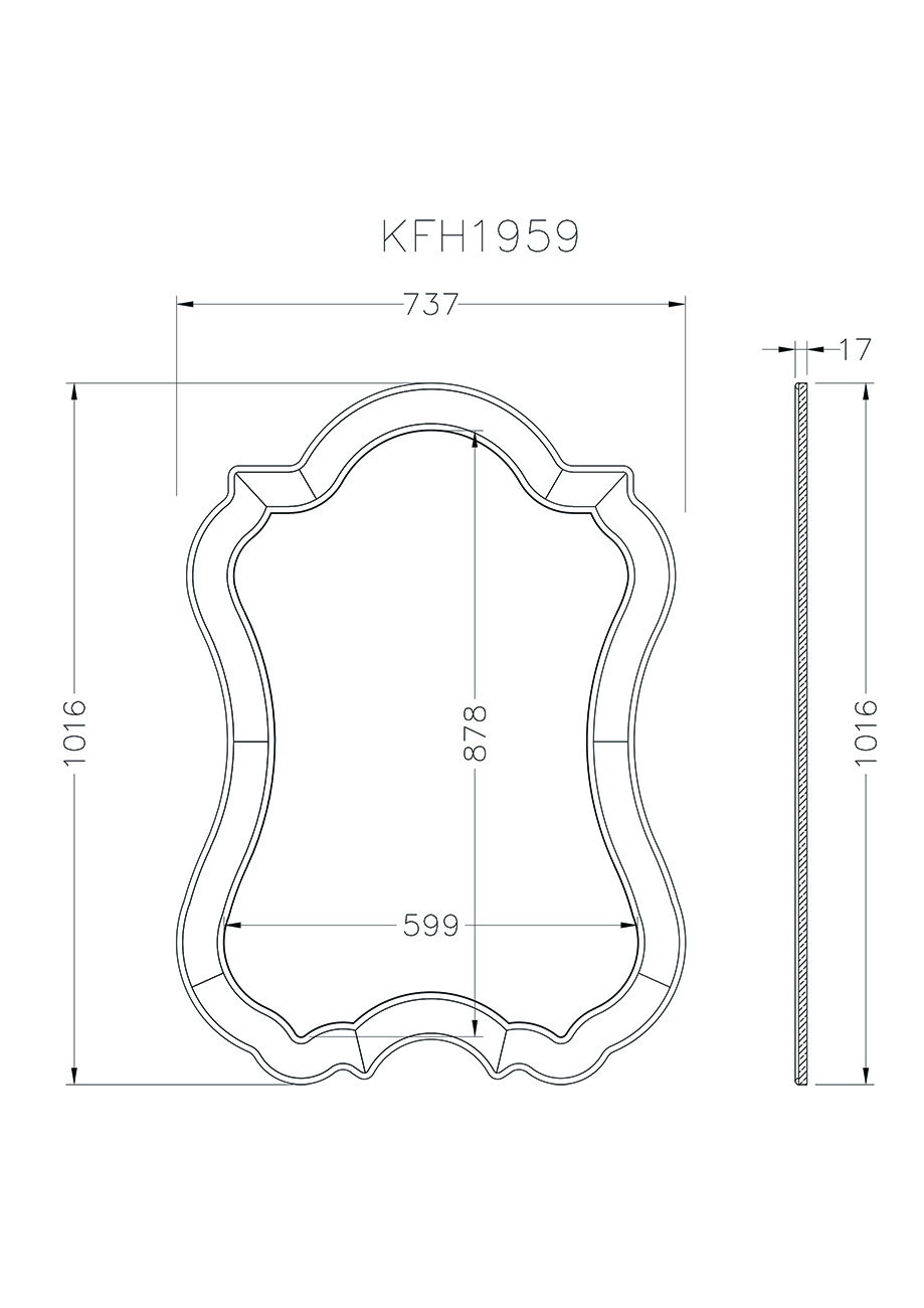 KFH1959 Зеркало 1016*737*17мм
