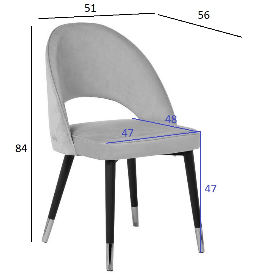 30C-1228F LPI Стул велюр пепельно-розовый 51*56*84см
