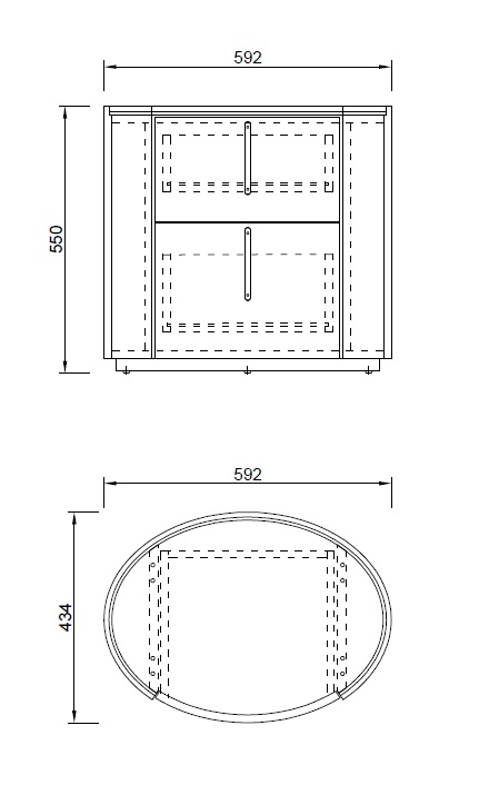 77IP-30200 Тумбочка 2 ящика темный шпон 59*43*55см