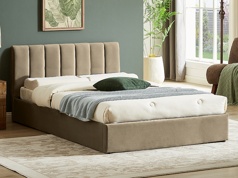 Кровать MONTREAL Velvet Bluvel 28 бежевый, 120/200