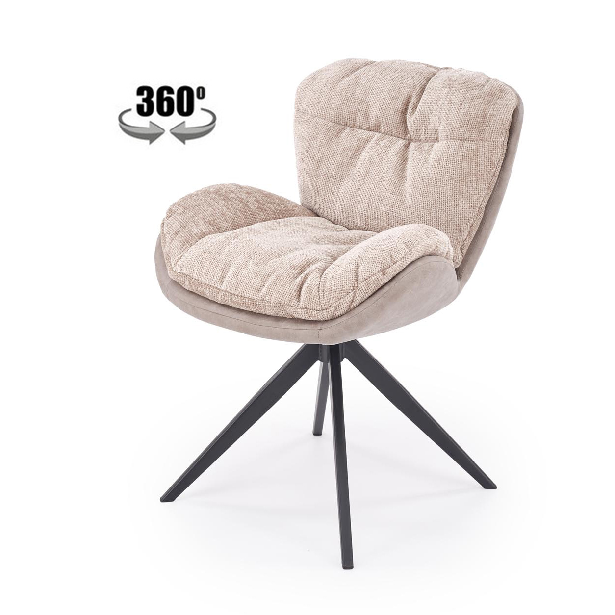 Стул K599 бежевый/черный, поворотный