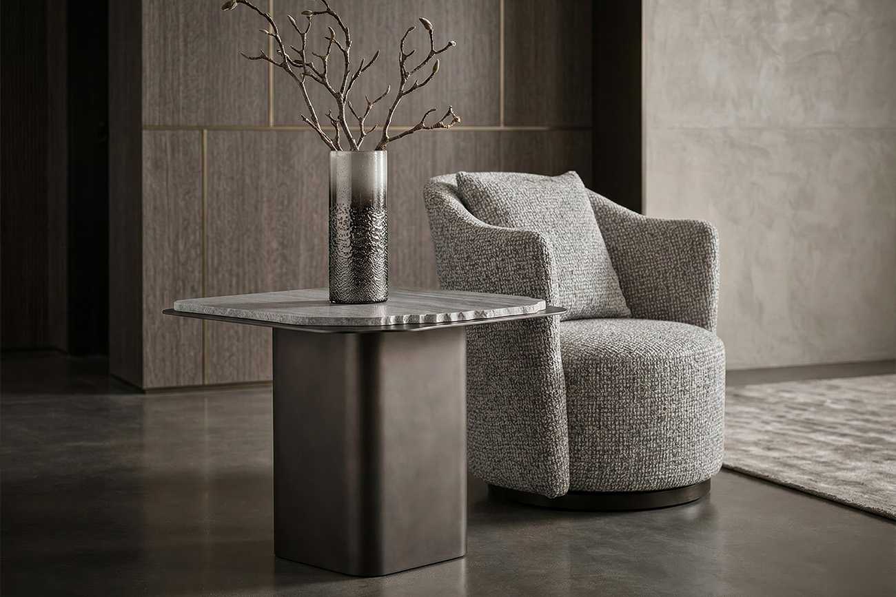 58DB-04056 Стол журнальный Травертин (Travertine) 60*60*48см