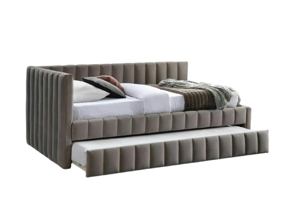 Кровать ALFIE Velvet Bluvel 40 (темно-бежевый) 120/200