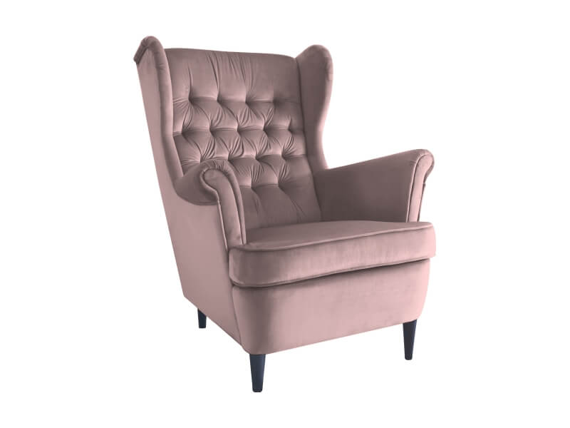 Кресло HARRY VELVET (античный розовый/венге)