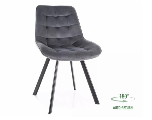 Стул MONTI Velvet Bluvel 14 серый/черный, поворотный