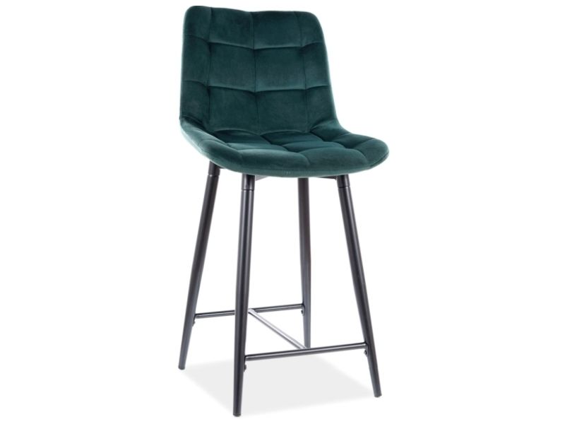 Стул барный CHIC H-2 Velvet Bluvel 78 зеленый/черный