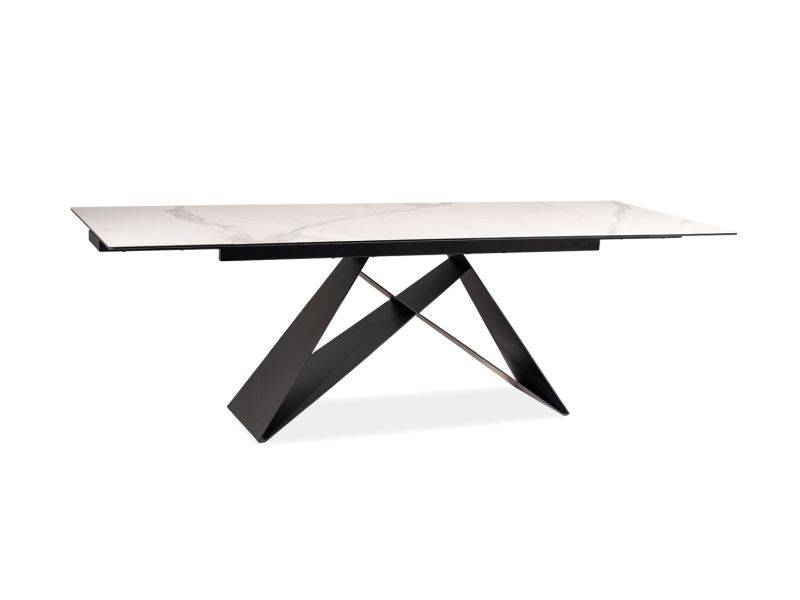 Стол обеденный WESTIN III Ceramic 160 белый/черный матовый 160-240/90