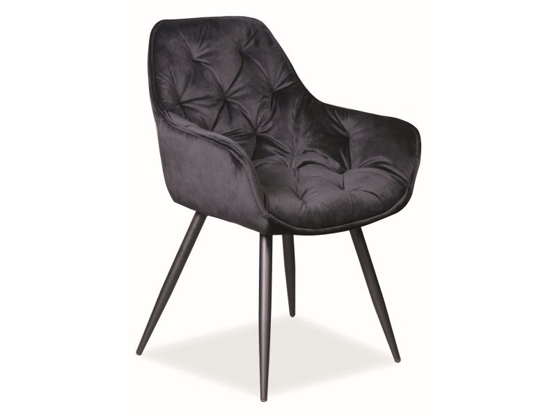 Стул CHERRY Velvet Bluvel 19 черный/черный мат
