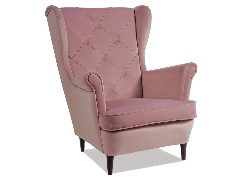 Кресло LADY MATT VELVET 63 (античный розовый/венге )