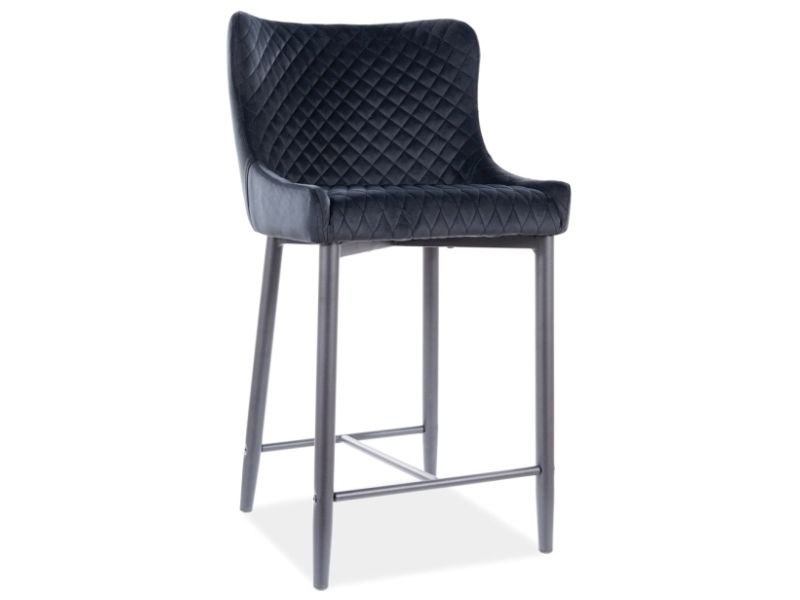 Стул барный COLIN B H-2 Velvet Bluvel 19 черный/черный